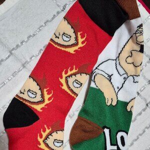 Family Guy Themed Socks Unisex 8.5in Peter Griffin Life Is Like a Fart Stewie*
